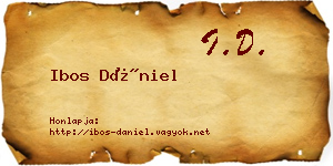 Ibos Dániel névjegykártya